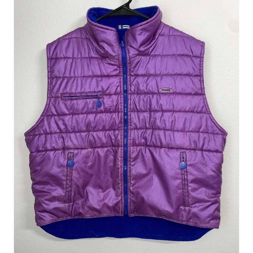 WRANGLER‎ 20x Reversible Vest Fleece Lined Full Zip Purple/Blue